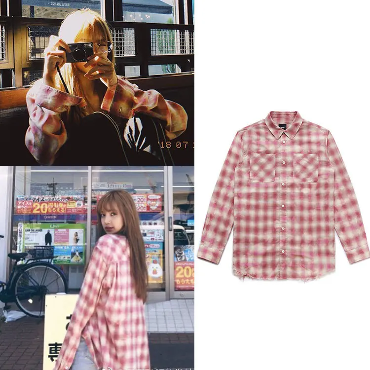 kpop BLACKPINK streetwear new Pink plaid shirt loose long-sleeve shirt hip hop female korean kawaii popular shirt women clothes
kpop BLACKPINK streetwear new Pink plaid shirt loose long-sleeve shirt hip hop female korean kawaii popular shirt women clothes