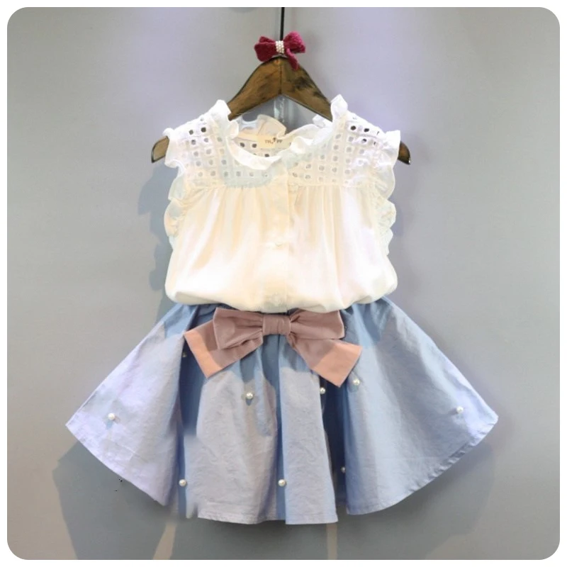 2-8 Years Kids Clothes for Girls The Bow Skirt and Lace Top Summer Suit Korean Style Children's Clothing Sets Baby Toddler Set
2-8 Years Kids Clothes for Girls The Bow Skirt and Lace Top Summer Suit Korean Style Children's Clothing Sets Baby Toddler Set