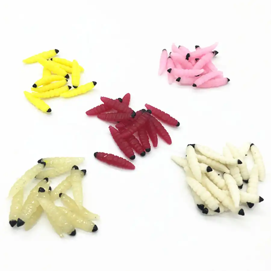 Maggot Soft Bait 20pcs 3cm Grub Lure Worms Floating Shrimps Fishing Bread