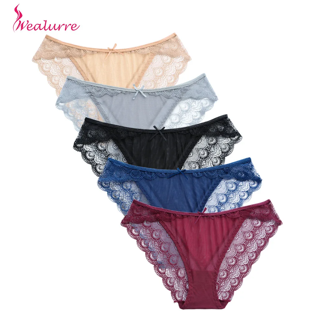 Wealurre Women's Low Rise Sexy Lace Underwear Hi-cut Breathable Panties Solid Color Bow Ties Briefs Transparent Bikini Panties
Wealurre Women's Low Rise Sexy Lace Underwear Hi-cut Breathable Panties Solid Color Bow Ties Briefs Transparent Bikini Panties