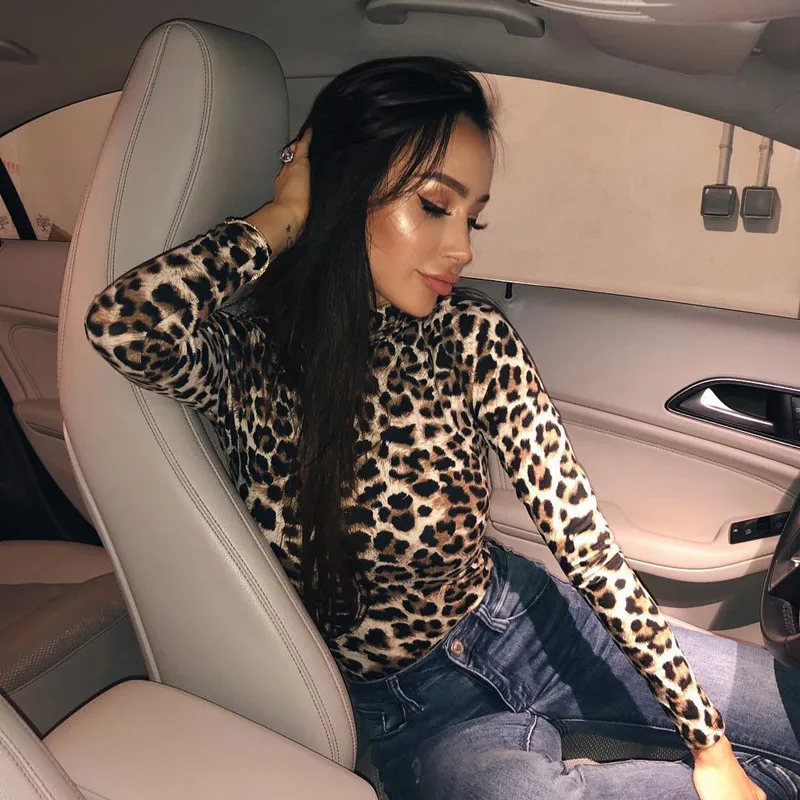 Leopard Bodysuit for Women Sexy Bodycon Skinny Body Suit Turtleneck Long Sleeve Playsuit Printed Romper Jumpsuits
Leopard Bodysuit for Women Sexy Bodycon Skinny Body Suit Turtleneck Long Sleeve Playsuit Printed Romper Jumpsuits