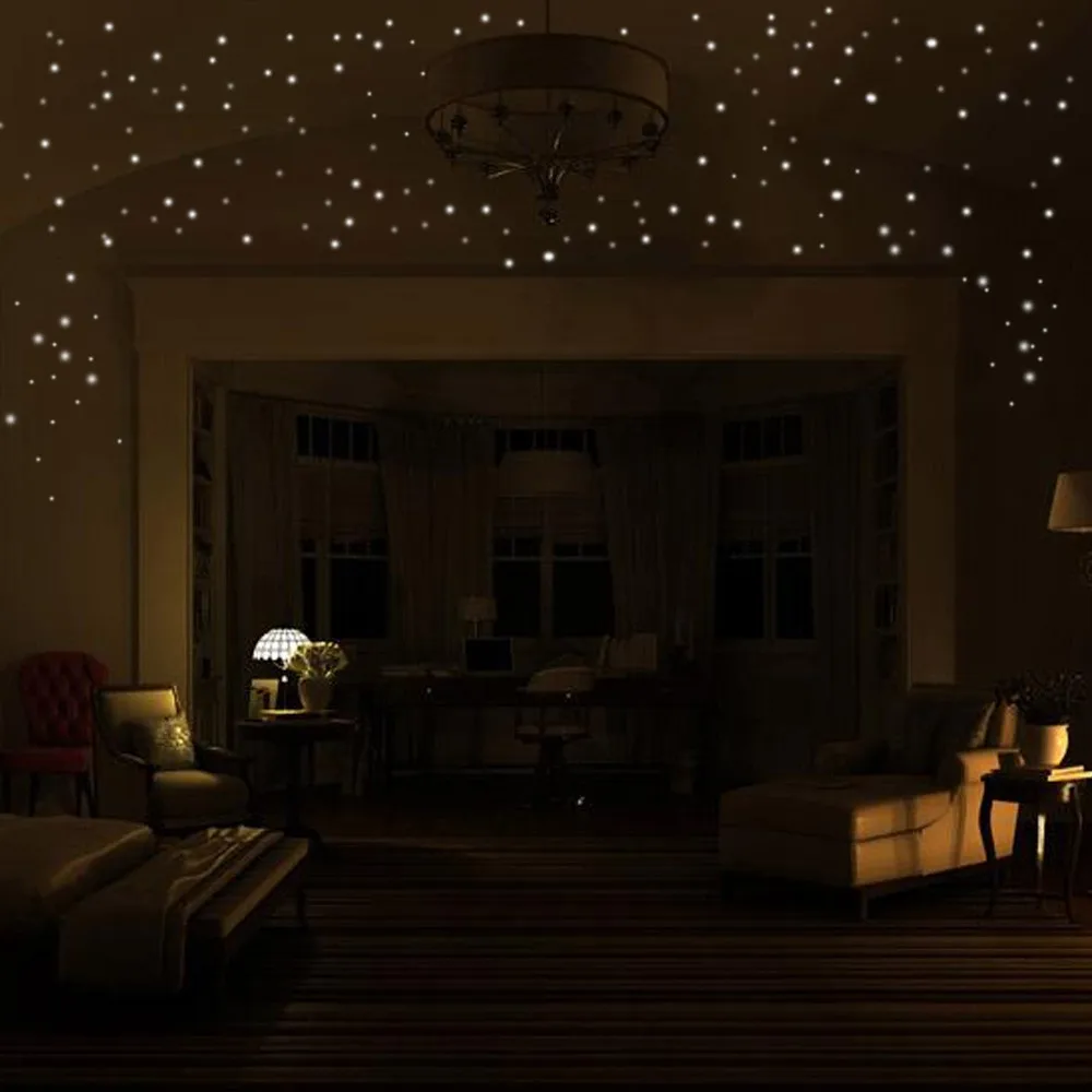 

New Room Decor Glow In The Dark Star Wall Stickers 407Pcs Round Dot Luminous Green Kids Room Decor