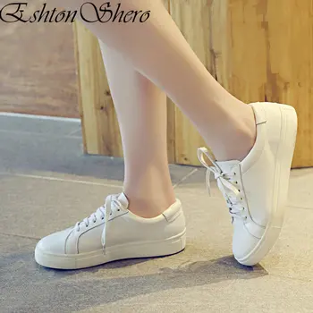 EshtonShero Spring Summer Women's White Shoes Woman Flats Leather+PU Flat Heels Loafers Lace Up Ladies Casual Shoes Size 3-11
EshtonShero Spring Summer Women's White Shoes Woman Flats Leather+PU Flat Heels Loafers Lace Up Ladies Casual Shoes Size 3-11