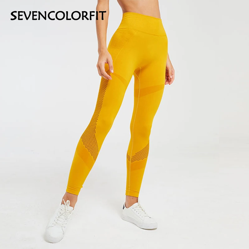 Sevencolorfit Women Seamless Leggings High Waisted Yellow Pink Black Mesh Hollow Out Sexy Gym Sport Fitness Tights Long Pants
Sevencolorfit Women Seamless Leggings High Waisted Yellow Pink Black Mesh Hollow Out Sexy Gym Sport Fitness Tights Long Pants