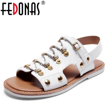 FEDONAS Fashion New Sexy Rivets Punk Genuine Leather Shoes Woman Flats Heels Comfort Casual Shoes Female Buckles Sandals Women
FEDONAS Fashion New Sexy Rivets Punk Genuine Leather Shoes Woman Flats Heels Comfort Casual Shoes Female Buckles Sandals Women
