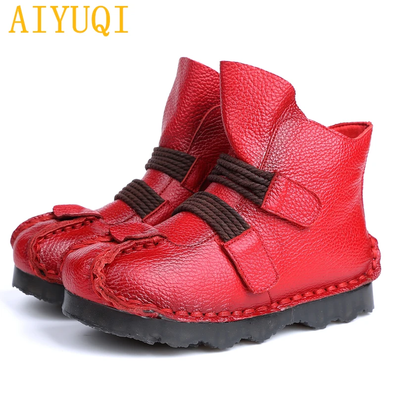 AIYUQI Genuine leather Female booties 2019 new handmade national wind women's boots retro flat spring and autumn boots women
AIYUQI Genuine leather Female booties 2019 new handmade national wind women's boots retro flat spring and autumn boots women