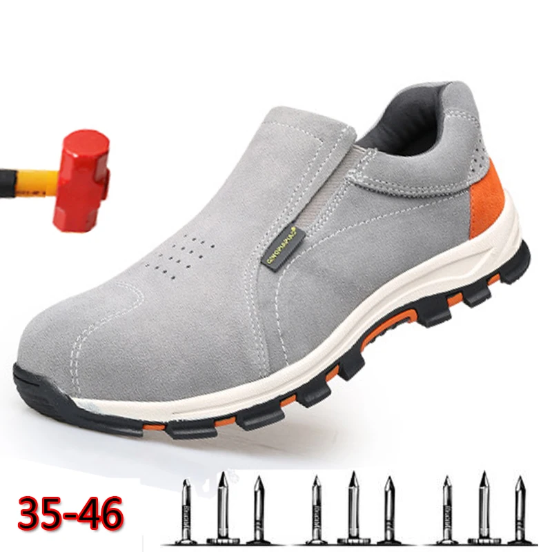 

Outdoor Four Seasons Labor Insurance Shoes Anti-puncture Oil-proof acid And Alkali Safety Shoes Anti-static Leather Men's Boots