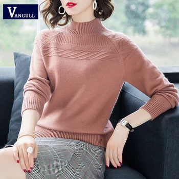 Vangull Spring Women Solid Knitted Sweater Pullovers 2019 New Fashion Autumn Casual Warm Female Pullover Sweater Lady Elegant
Vangull Spring Women Solid Knitted Sweater Pullovers 2019 New Fashion Autumn Casual Warm Female Pullover Sweater Lady Elegant