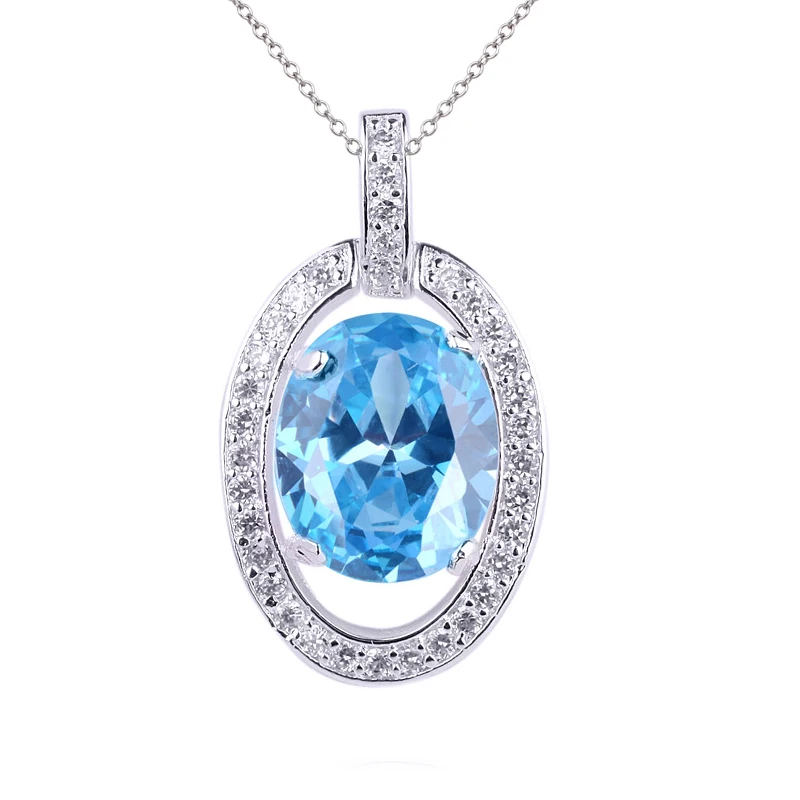 Women's Real 925 Sterling Silver Pendant Necklace 10x12mm Oval Cubic Zirconia Crystal Jewelry 18-inch Cable Chain P027
Women's Real 925 Sterling Silver Pendant Necklace 10x12mm Oval Cubic Zirconia Crystal Jewelry 18-inch Cable Chain P027