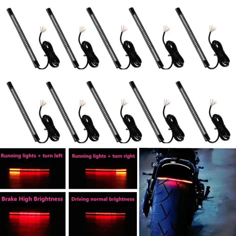10pcs Universal Flexible Motorcycle Light Strip 8 Soft 48 LED Tail Brake Stop Turn Lamp Motorcycle Accessories
10pcs Universal Flexible Motorcycle Light Strip 8 Soft 48 LED Tail Brake Stop Turn Lamp Motorcycle Accessories