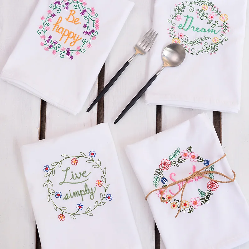 American country embroidered cloth napkins placemats cloth folded white cotton high-quality multi-purpose household fabric
American country embroidered cloth napkins placemats cloth folded white cotton high-quality multi-purpose household fabric