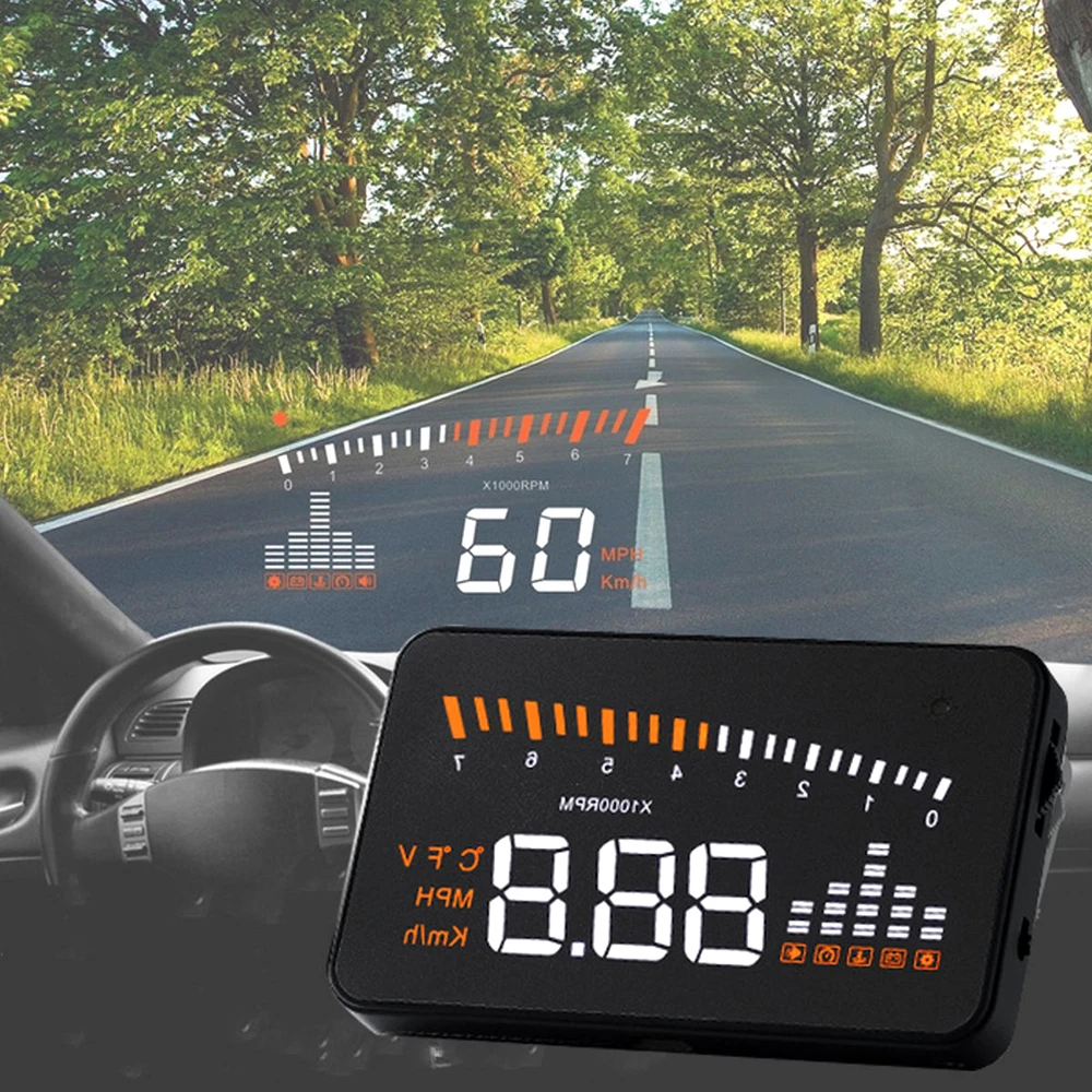 X5 HUD Display Car HUD Parameter Display Car Styling Digital speedometer Over-speed Alarm OBD II Thophoria 3D Screen Display
X5 HUD Display Car HUD Parameter Display Car Styling Digital speedometer Over-speed Alarm OBD II Thophoria 3D Screen Display