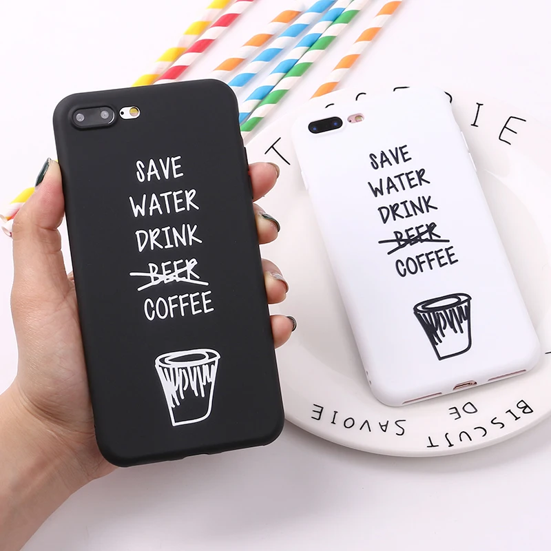 Для iPhone 12 Mini 11 Pro 6 6S 8 8Plus X 7 7Plus XS Max Мягкий ТПУ силиконовый матовый чехол Fundas Coffee Cool