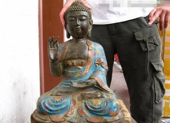 Collectible bronze S2308 17"Tibet Folk Fane Vintage Bronze handwork cloisonne Tathagata Buddha Statue 
Collectible bronze S2308 17"Tibet Folk Fane Vintage Bronze handwork cloisonne Tathagata Buddha Statue