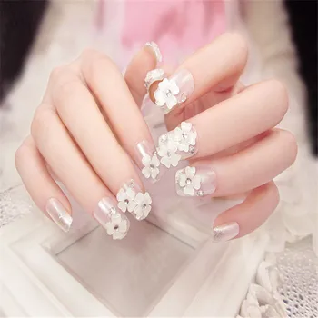 24pcs top quality small flower transparent rhinestone decoration bride fake nails 3D charm DIY nail decoration tools
24pcs top quality small flower transparent rhinestone decoration bride fake nails 3D charm DIY nail decoration tools
