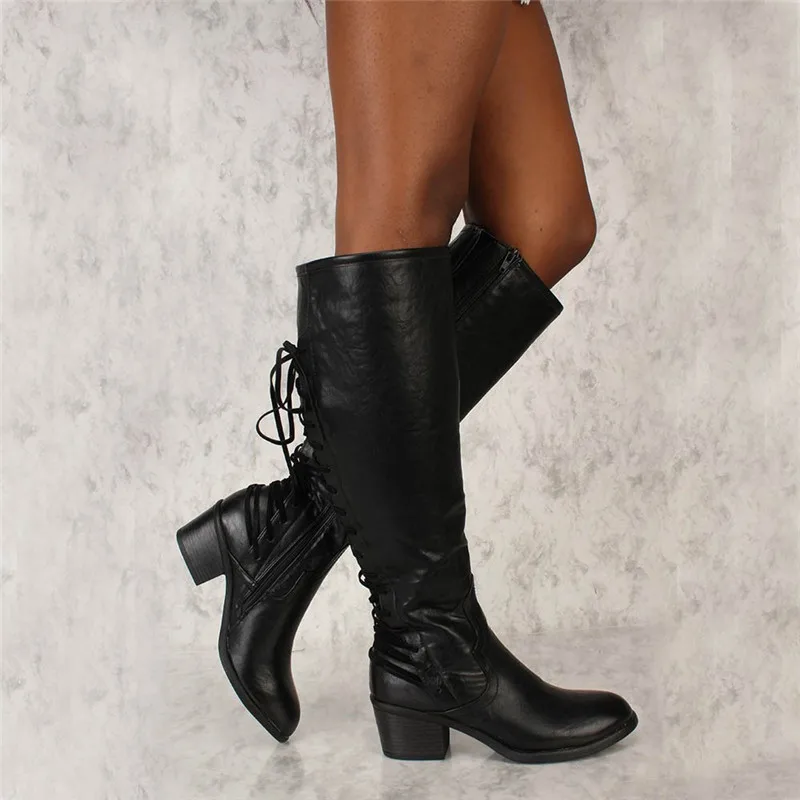Winter Knee Boots Leather Women Sexy Lace Up Long Boots Retro Women Over The Knee Boots Woman Shoes Winter Female Casual Shoes
Winter Knee Boots Leather Women Sexy Lace Up Long Boots Retro Women Over The Knee Boots Woman Shoes Winter Female Casual Shoes