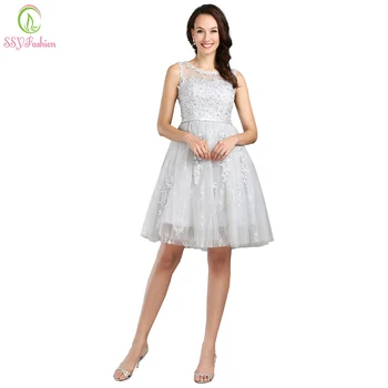 SSYFashion Elegant Grey Lace Sequined Short Cocktail Dress Sexy Sleeveless Bride Party Gown Custom Formal Dresses 6 Colors
SSYFashion Elegant Grey Lace Sequined Short Cocktail Dress Sexy Sleeveless Bride Party Gown Custom Formal Dresses 6 Colors