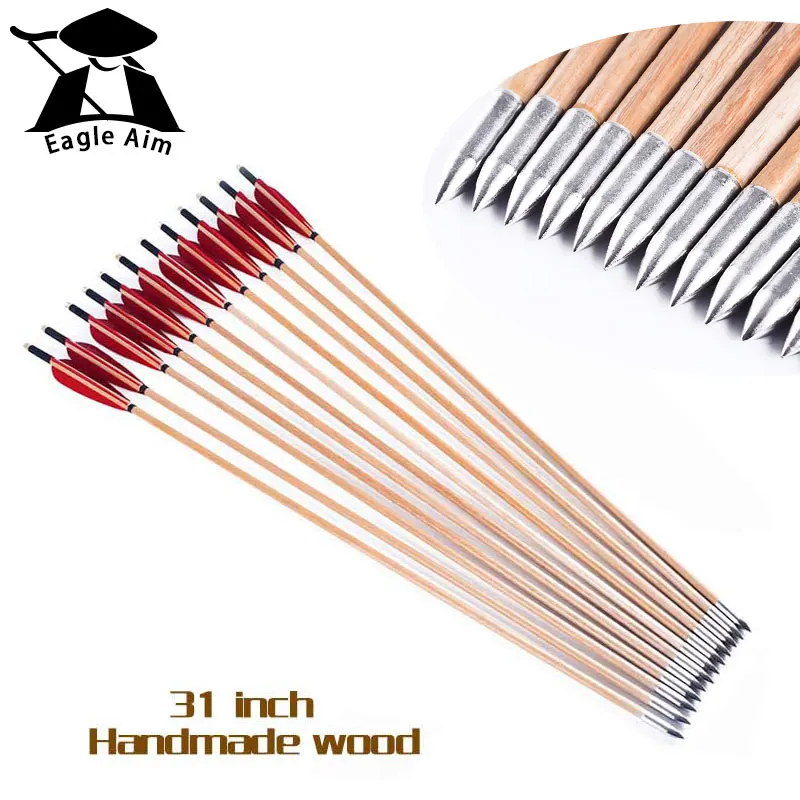 12pcs Hunting Archery Bolts Handmade Wooden Arrow Crossbow for 25-50lbs Longbow Recurve Bow
12pcs Hunting Archery Bolts Handmade Wooden Arrow Crossbow for 25-50lbs Longbow Recurve Bow