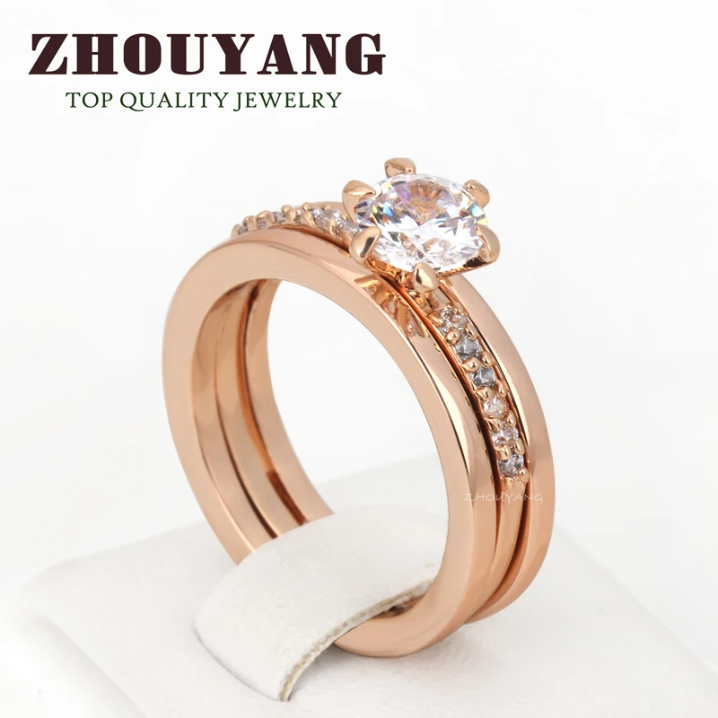ZHOUYANG Top Quality CZs Two Rings One Set Rose Gold Color Fashion Ring Austrian Crystals Full Sizes ZYR235
ZHOUYANG Top Quality CZs Two Rings One Set Rose Gold Color Fashion Ring Austrian Crystals Full Sizes ZYR235
