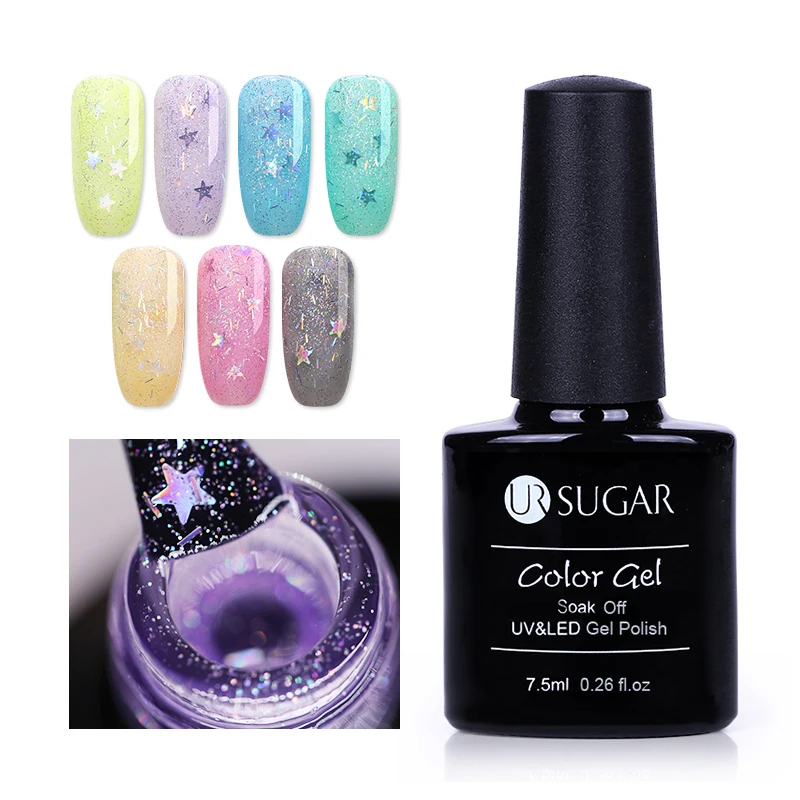 UR SUGAR 7.5ml Shining Star Sequins Nail Gel Glitter Long Lasting Soak-off UV Gel Lacquer Manicure Nail Art Gel Varnish
UR SUGAR 7.5ml Shining Star Sequins Nail Gel Glitter Long Lasting Soak-off UV Gel Lacquer Manicure Nail Art Gel Varnish