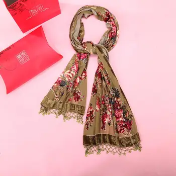 2020 New Vintage Flower Scarves Wrap Women's Velvet Pashmina Printed Shawls Cape Handmade Beaded Muffler Hijab Kerchief Shawl
2020 New Vintage Flower Scarves Wrap Women's Velvet Pashmina Printed Shawls Cape Handmade Beaded Muffler Hijab Kerchief Shawl