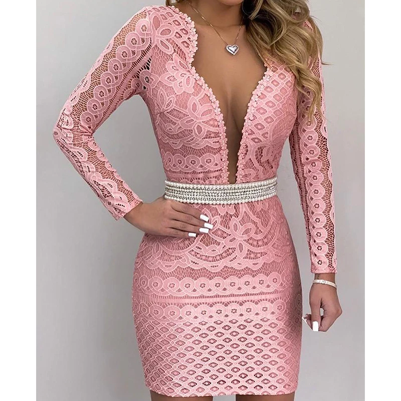 Evening Party Date Women Floral See Through Hollow Out Floral Lace Bodycon Dress Office Lady Spring Summer Work Basic Dresses
Evening Party Date Women Floral See Through Hollow Out Floral Lace Bodycon Dress Office Lady Spring Summer Work Basic Dresses