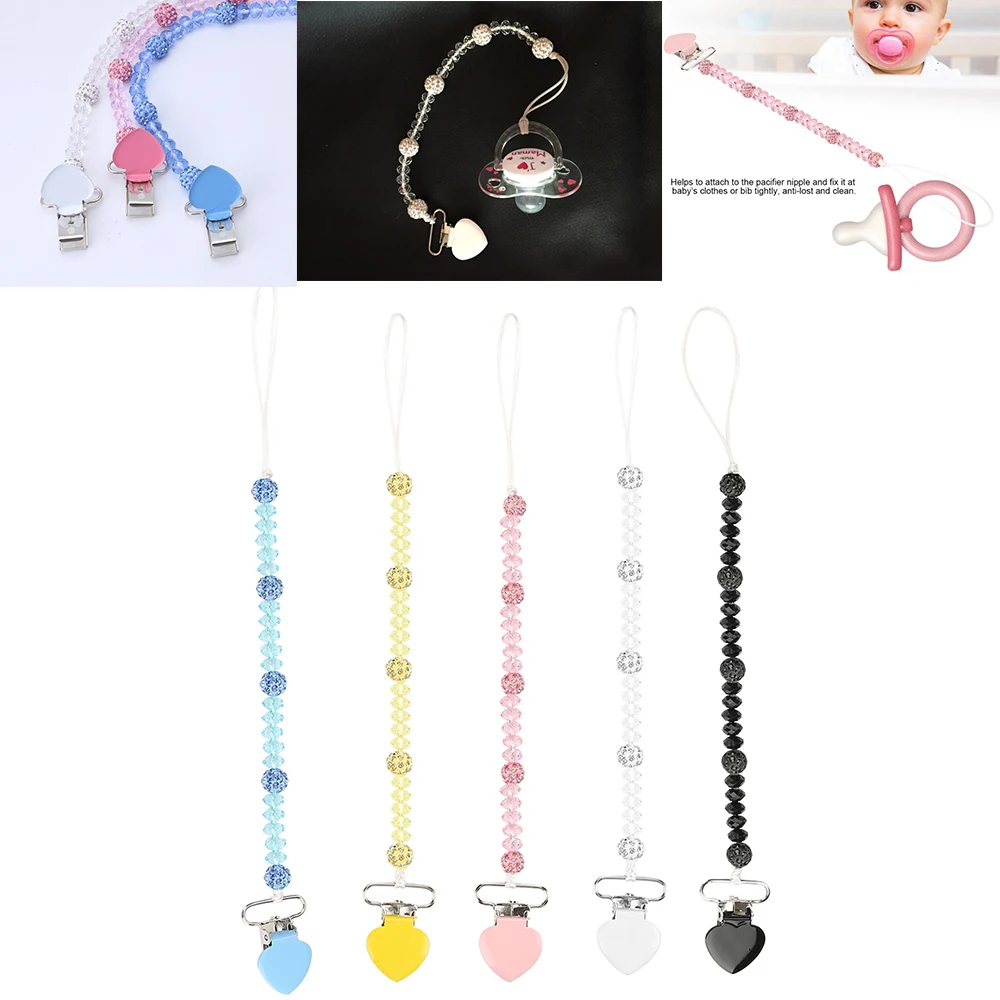 Crystal Anti-lost Newborn baby Pacifier Clip Soother Holder Leash Strap Baby Infant Soother Nipple Holder PVC Pacifier Chain
Crystal Anti-lost Newborn baby Pacifier Clip Soother Holder Leash Strap Baby Infant Soother Nipple Holder PVC Pacifier Chain