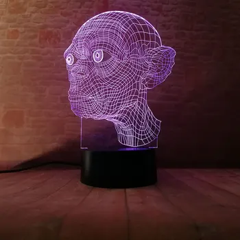 Skull Gollum Model 3D Illusion Led Lamp Colorful Touch Nightlight Flash Lighting action & toy figures
Skull Gollum Model 3D Illusion Led Lamp Colorful Touch Nightlight Flash Lighting action & toy figures