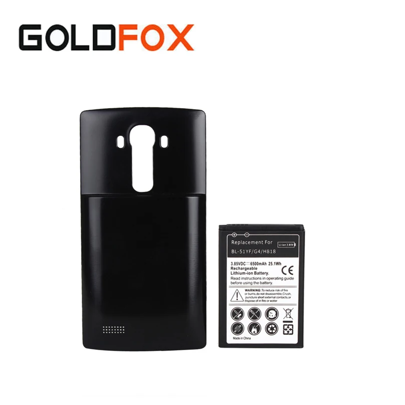 Goldfox High Capacity 6500mah Li-ion Battery With Back Door Cover Case For LG G4 / H818 BL-51YF Wholesale
Goldfox High Capacity 6500mah Li-ion Battery With Back Door Cover Case For LG G4 / H818 BL-51YF Wholesale