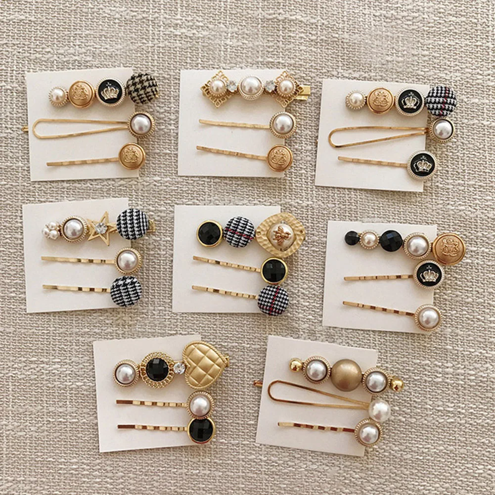 3PCS/Set Fashion Solid Korean Women Imitiation Pearl Hair Clip Button Hairband Barrette Hairpin Accessories Buttons Hair Clips
3PCS/Set Fashion Solid Korean Women Imitiation Pearl Hair Clip Button Hairband Barrette Hairpin Accessories Buttons Hair Clips