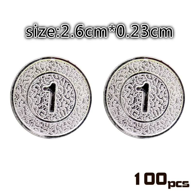 100Pcs/set Plastic Gold and Silver Coin 1 Yuan Par Value Gold Coin Chip Two Sides 1 Dollar Counterfeit Gold Coin
100Pcs/set Plastic Gold and Silver Coin 1 Yuan Par Value Gold Coin Chip Two Sides 1 Dollar Counterfeit Gold Coin