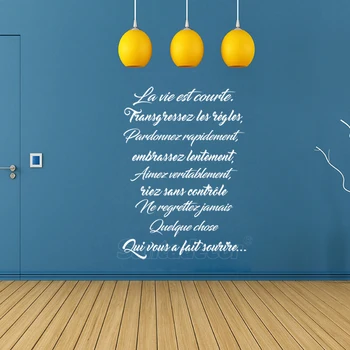 French Citation La Vie Est Courte Vinyl Wall Sticker Wall Art Decals Wallpaper Living Room Home Decor Poster House Decoration
French Citation La Vie Est Courte Vinyl Wall Sticker Wall Art Decals Wallpaper Living Room Home Decor Poster House Decoration