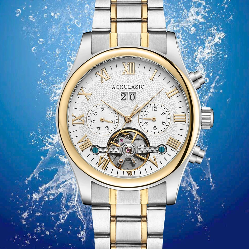 AOKULASIC Mens New Fashion Luxury Brand Business Full Steel Tourbillon Automatic Watch Men Waterproof Sport Wrist Watch Gift AK6
AOKULASIC Mens New Fashion Luxury Brand Business Full Steel Tourbillon Automatic Watch Men Waterproof Sport Wrist Watch Gift AK6