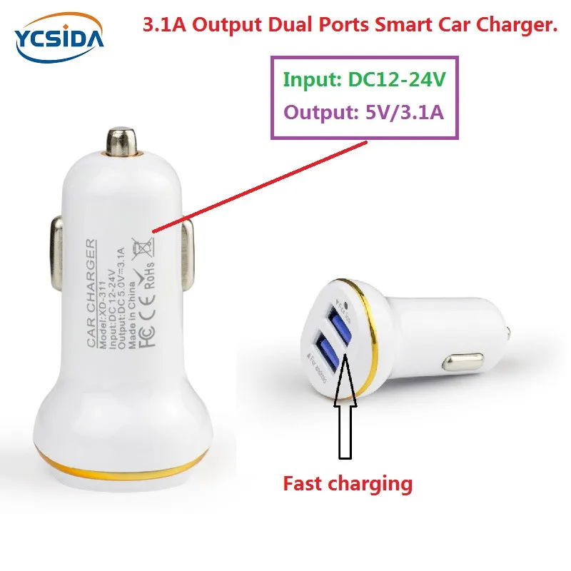5V/3.1A Output phone car charger with cable for iPhone/vivo X21/Samsung S7 S9/Huawei P20 nova Mate8/OPPO R17 R15 Find X/mi 8
5V/3.1A Output phone car charger with cable for iPhone/vivo X21/Samsung S7 S9/Huawei P20 nova Mate8/OPPO R17 R15 Find X/mi 8