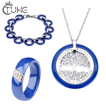 2019 Christmas Gift Blue Bracelets Rings Necklace Sets Jewelry Smooth Made Of Innoxious Ceramic Anti-Allergie Elegant Blue Sets
2019 Christmas Gift Blue Bracelets Rings Necklace Sets Jewelry Smooth Made Of Innoxious Ceramic Anti-Allergie Elegant Blue Sets