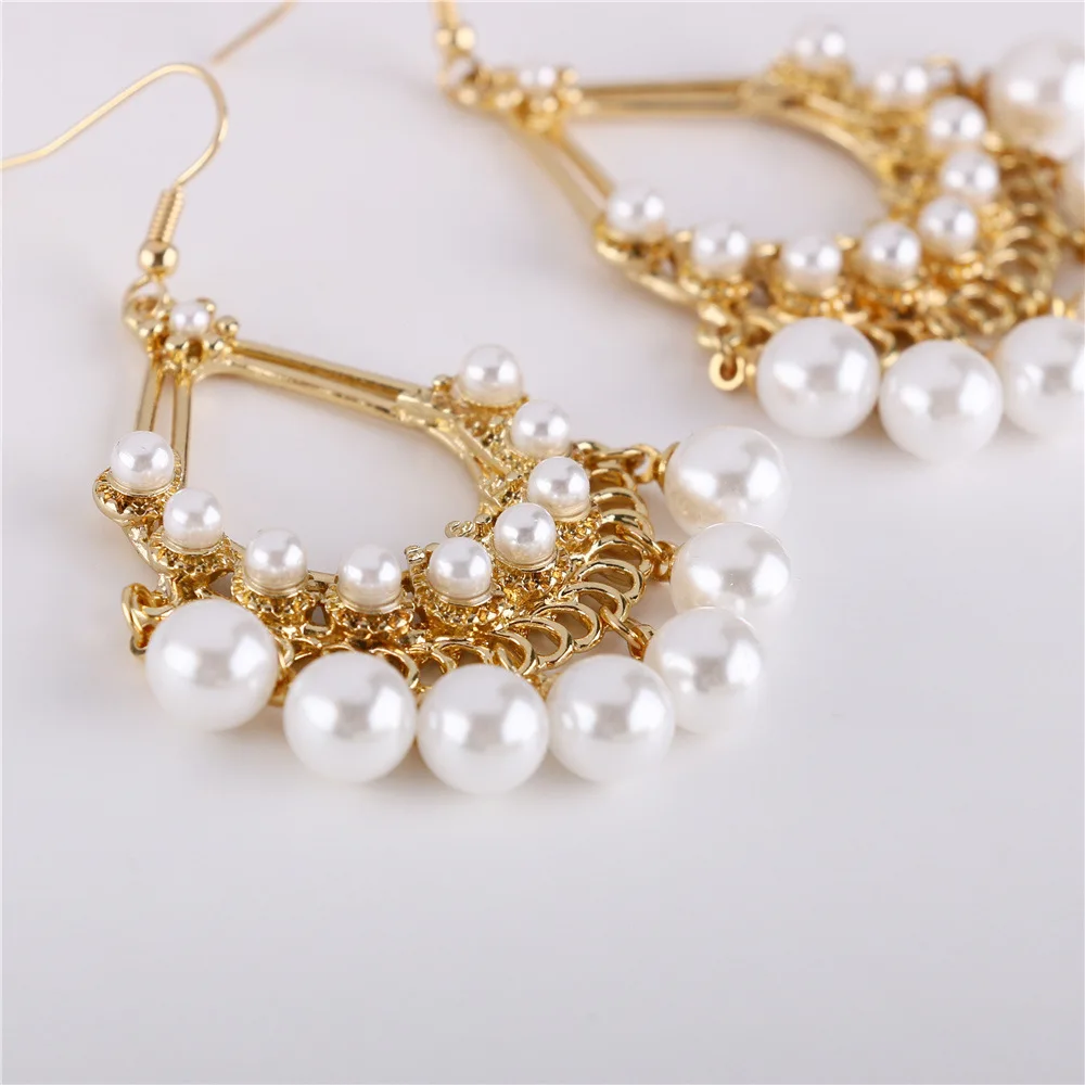 SUKI Boho Korean Style Simulated Pearl Tassel Earrings For Women Bridal Party Drop Pendant Gold Color Statement Earrings Jewelry
SUKI Boho Korean Style Simulated Pearl Tassel Earrings For Women Bridal Party Drop Pendant Gold Color Statement Earrings Jewelry