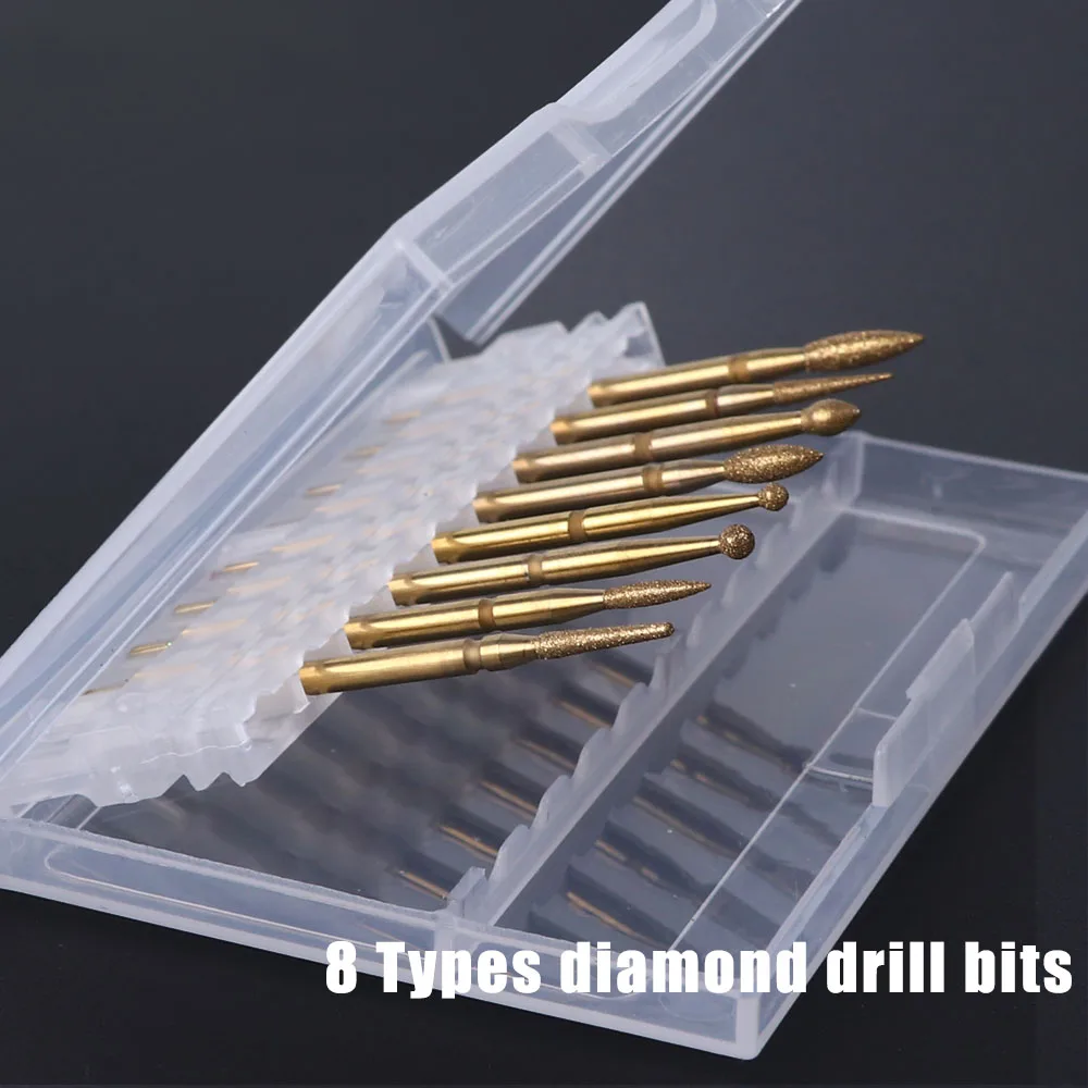 8pcs/Box Golden Nail Drill Bits Diamond Milling Cuticles Manicure Pedicure Gel Polishing Electric Machine Cutters Tools TR1509
8pcs/Box Golden Nail Drill Bits Diamond Milling Cuticles Manicure Pedicure Gel Polishing Electric Machine Cutters Tools TR1509