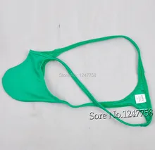 セクシーな男性のスパンデックスバルジポーチマイクロ Tバックの下着スーパー伸縮男性 G ストリング水着マイクロビキニ tバックみんな tangas(China)