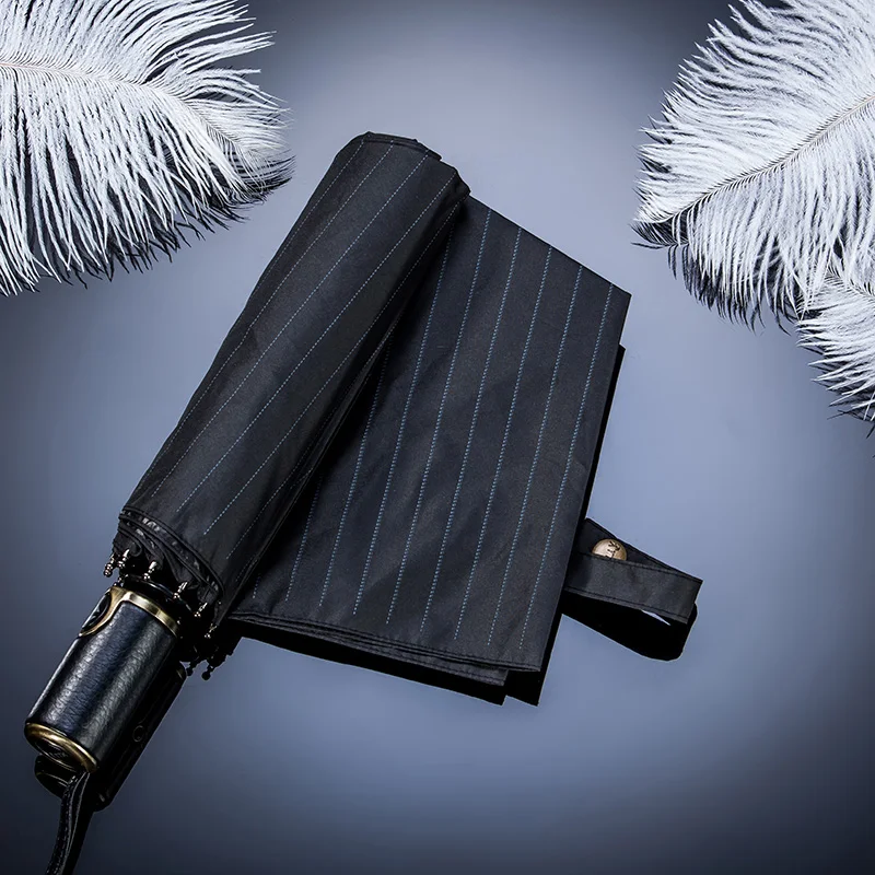Three Folding Male Commercial Compact Strong Frame Windproof 10Ribs Gentle Fully-automatic Black Umbrellas
Three Folding Male Commercial Compact Strong Frame Windproof 10Ribs Gentle Fully-automatic Black Umbrellas