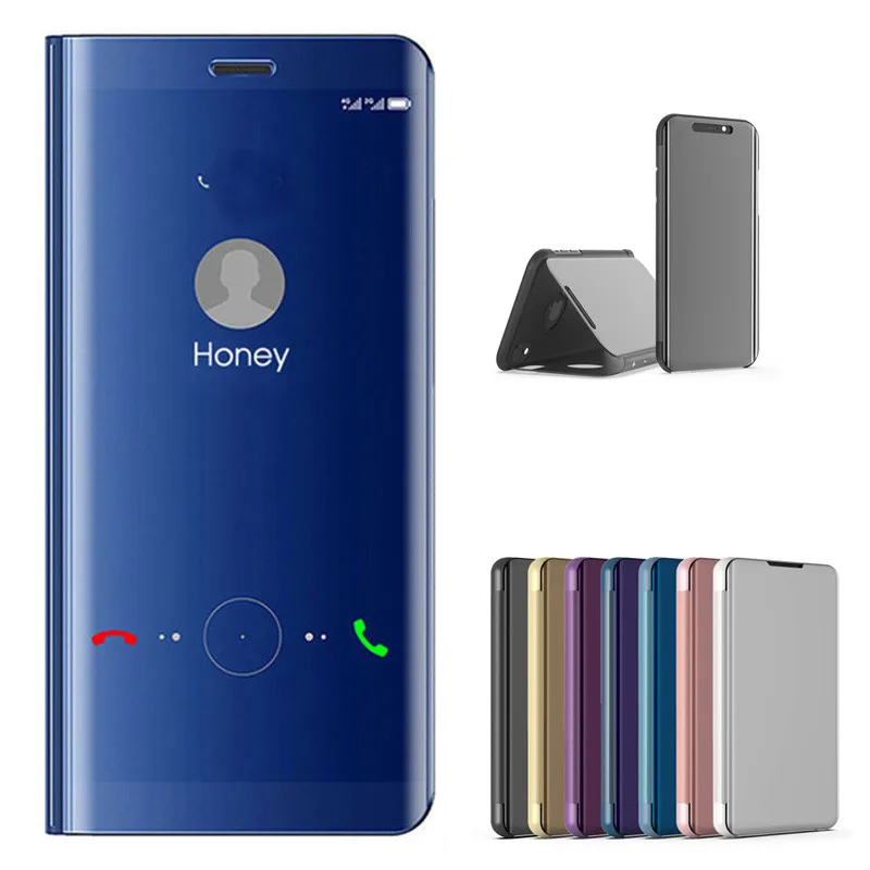 ДЛЯ Vivo Y95/Y91 умный зеркальный чехол-подставка с окошками откидная крышка Крышка