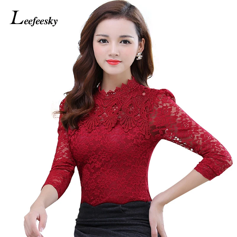 2017 Autumn Winter Women Tops Fashion Lace Blouse Long Sleeve Slim Body Crochet Floral Lace Shirt Elegant Plus Size Lace Top
2017 Autumn Winter Women Tops Fashion Lace Blouse Long Sleeve Slim Body Crochet Floral Lace Shirt Elegant Plus Size Lace Top
