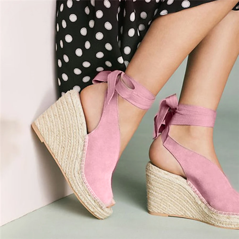 Women Summer Wedge Espadrilles Sandals Open Toe Buckle Strap Bohemia Sandals Lace Up Platform Hemp Rope Peep Sandals
Women Summer Wedge Espadrilles Sandals Open Toe Buckle Strap Bohemia Sandals Lace Up Platform Hemp Rope Peep Sandals