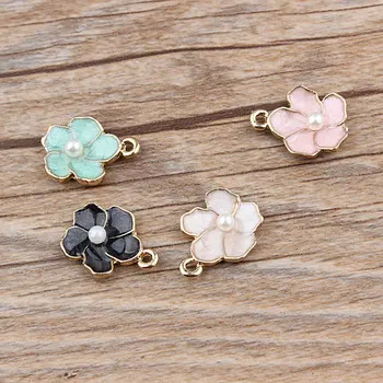 20PCS/Lot Gold Color Tone Colorful Oil Drop Flower Charm With Imitation Pearl Enamel Flower Pendant For DIY Jewelry Making
20PCS/Lot Gold Color Tone Colorful Oil Drop Flower Charm With Imitation Pearl Enamel Flower Pendant For DIY Jewelry Making