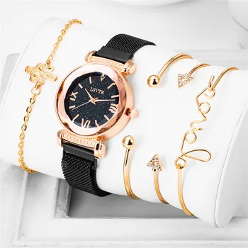 5pcs Set Sale Ladies Watch Starry Sky Dress Bangle Stainless Steel Bracelet Women Wristwatch Fashion Top Brand Watches relogio
5pcs Set Sale Ladies Watch Starry Sky Dress Bangle Stainless Steel Bracelet Women Wristwatch Fashion Top Brand Watches relogio