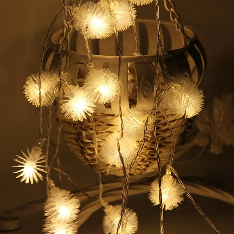 5M 28LED Furry Ball White Edelweiss Snowflake String Light 220V/110V colorful outdoor Christmas Wedding party Decoration Garland
5M 28LED Furry Ball White Edelweiss Snowflake String Light 220V/110V colorful outdoor Christmas Wedding party Decoration Garland