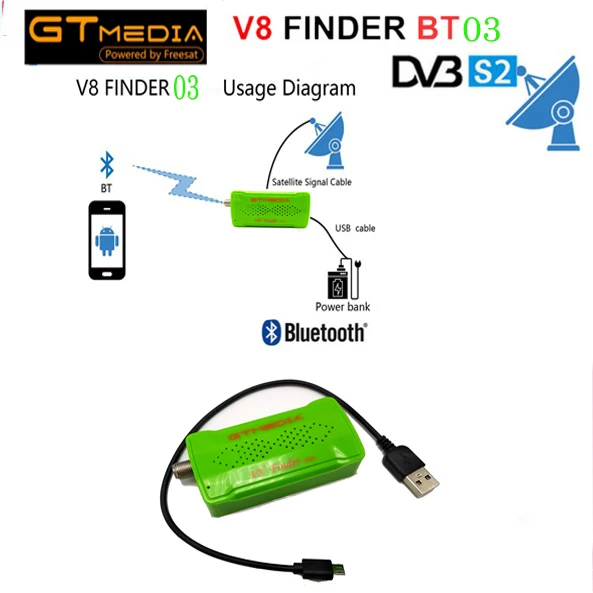 Satellite Finder Meter Freesat V8 Finder BT01 With Android System App for DVB-S2 Satellite Receiver Bluetooth v8 finder bt03