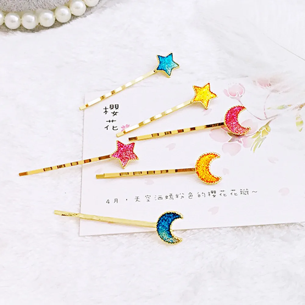 Korean Style Women Girls Metallic One Word Hair Clips Gradient Colored Glitter Sequins Moon Star Wavy Bobby Pins Hairpins
Korean Style Women Girls Metallic One Word Hair Clips Gradient Colored Glitter Sequins Moon Star Wavy Bobby Pins Hairpins