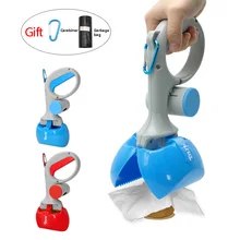 Portable Pet Pooper Scooper Dog Waste Scoop Sanitary Pickup Remover for Outdoor Cleaning Puppy Cat Kitten Free Poop Bags Gift