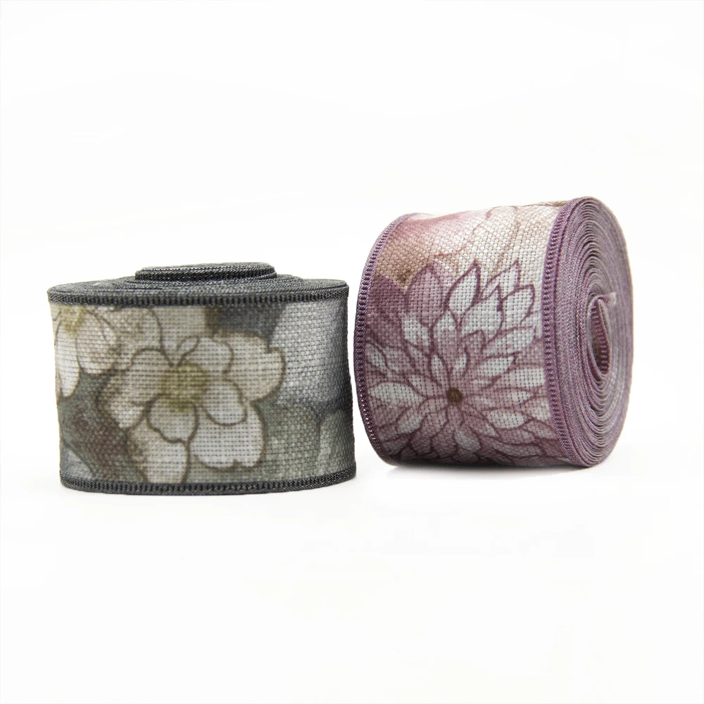 David accessories width 40mm plaid flower linen ribbon tape 25 yards,DIY handmade materials, packing wrap,25Yc2083
David accessories width 40mm plaid flower linen ribbon tape 25 yards,DIY handmade materials, packing wrap,25Yc2083