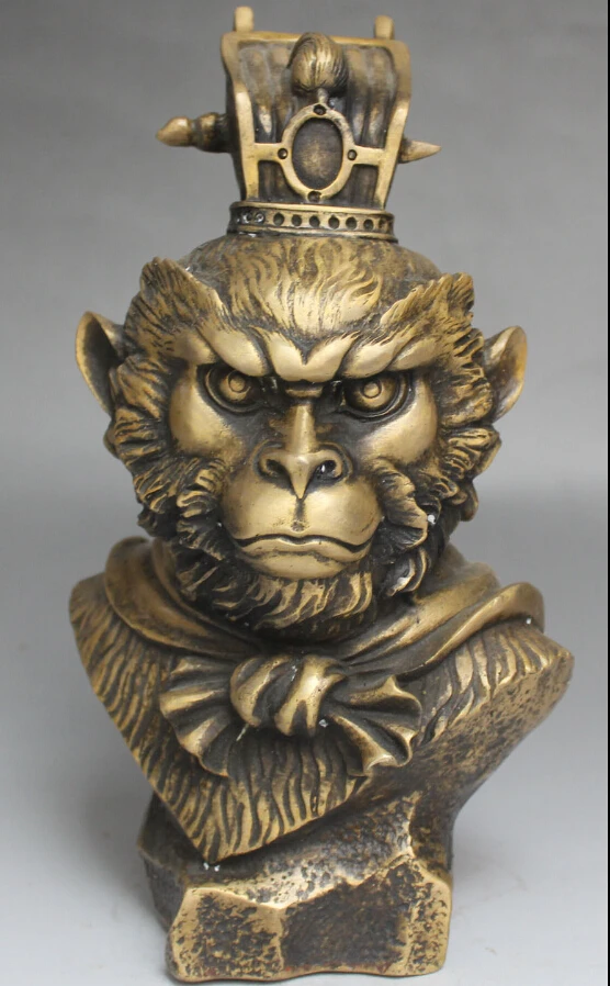 Chinese Mythos Bronze Handsome Sun Wukong Monkey King Head Bust Statue Sculpture
Chinese Mythos Bronze Handsome Sun Wukong Monkey King Head Bust Statue Sculpture
